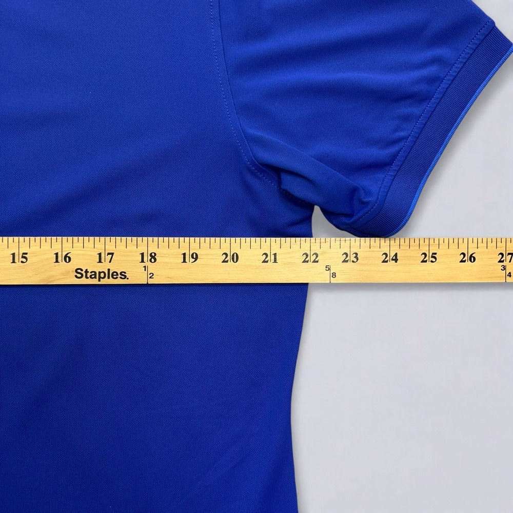 G/FORE Polo Shirt Men's Medium Blue Skull & Tees Tech Performance Golf *Logo* - Picture 8 of 9